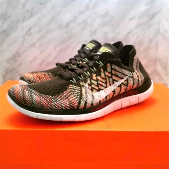 Nike Free 4.0 Flyknit Black Multi-Color Womens Running shoes Size 6 - Picture 1 of 7
